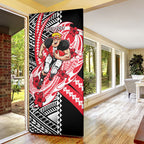 Personalized St Kilda Saints Door Cover Polynesian Tribal Saint Mascot With Hibiscus Floral Art