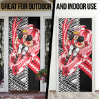 Personalized St Kilda Saints Door Cover Polynesian Tribal Saint Mascot With Hibiscus Floral Art