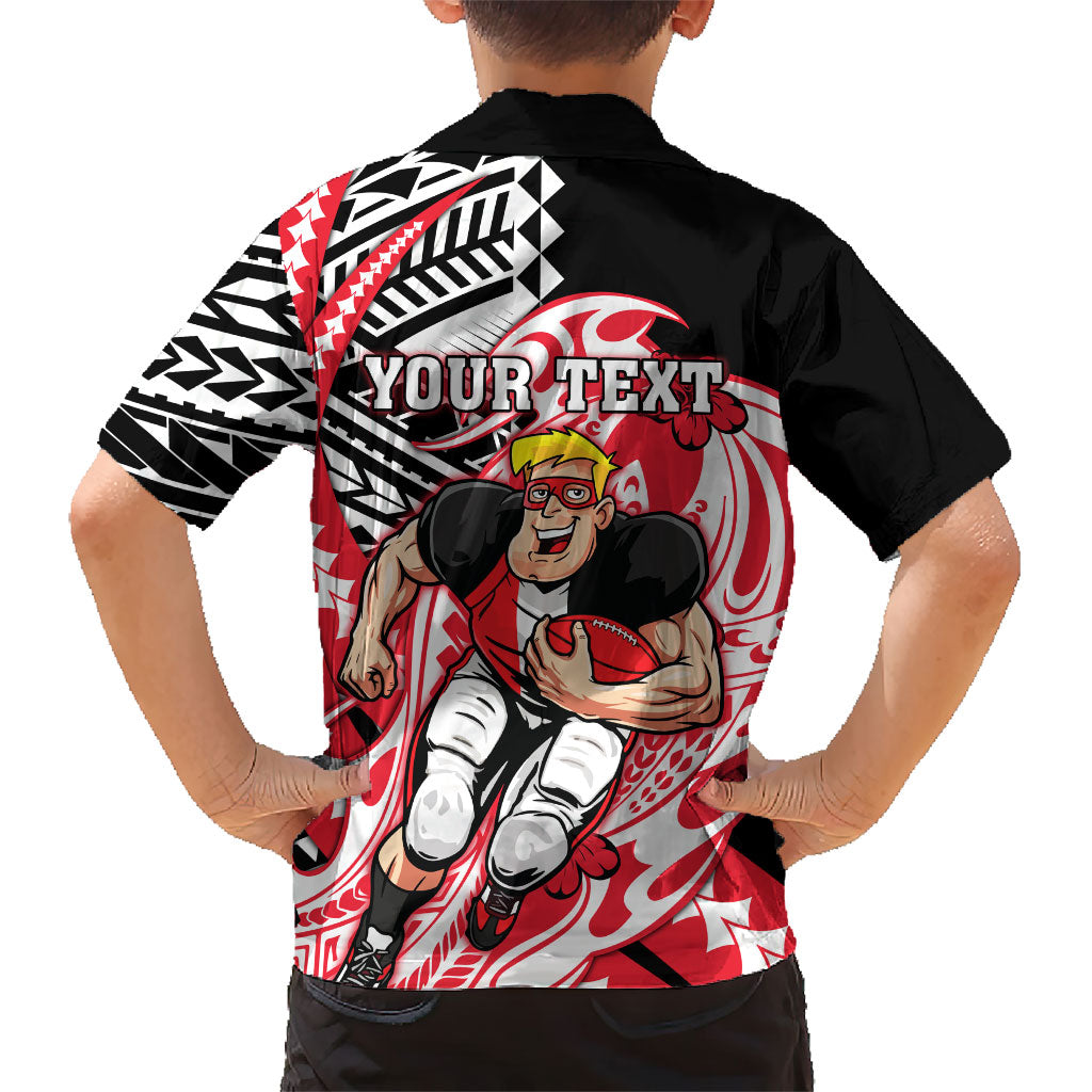 Personalized St Kilda Saints Family Matching Summer Maxi Dress and Hawaiian Shirt Polynesian Tribal Saint Mascot With Hibiscus Floral Art
