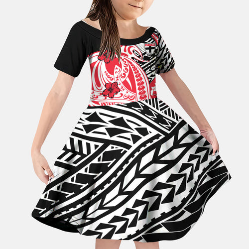 Personalized St Kilda Saints Family Matching Tank Maxi Dress and Hawaiian Shirt Polynesian Tribal Saint Mascot With Hibiscus Floral Art