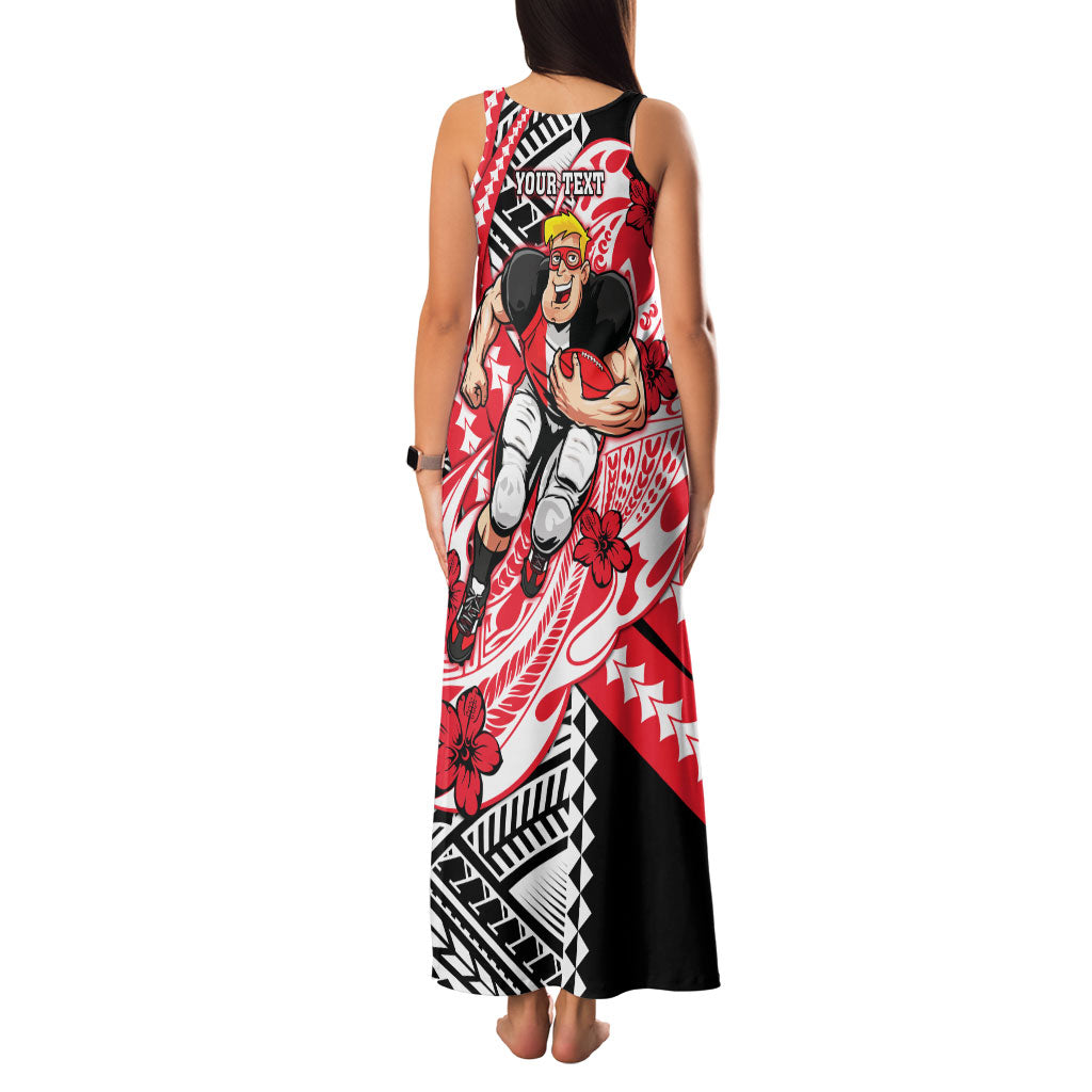 Personalized St Kilda Saints Family Matching Tank Maxi Dress and Hawaiian Shirt Polynesian Tribal Saint Mascot With Hibiscus Floral Art