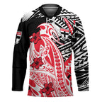 Personalized St Kilda Saints Hockey Jersey Polynesian Tribal Saint Mascot With Hibiscus Floral Art
