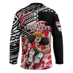 Personalized St Kilda Saints Hockey Jersey Polynesian Tribal Saint Mascot With Hibiscus Floral Art