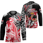 Personalized St Kilda Saints Hockey Jersey Polynesian Tribal Saint Mascot With Hibiscus Floral Art