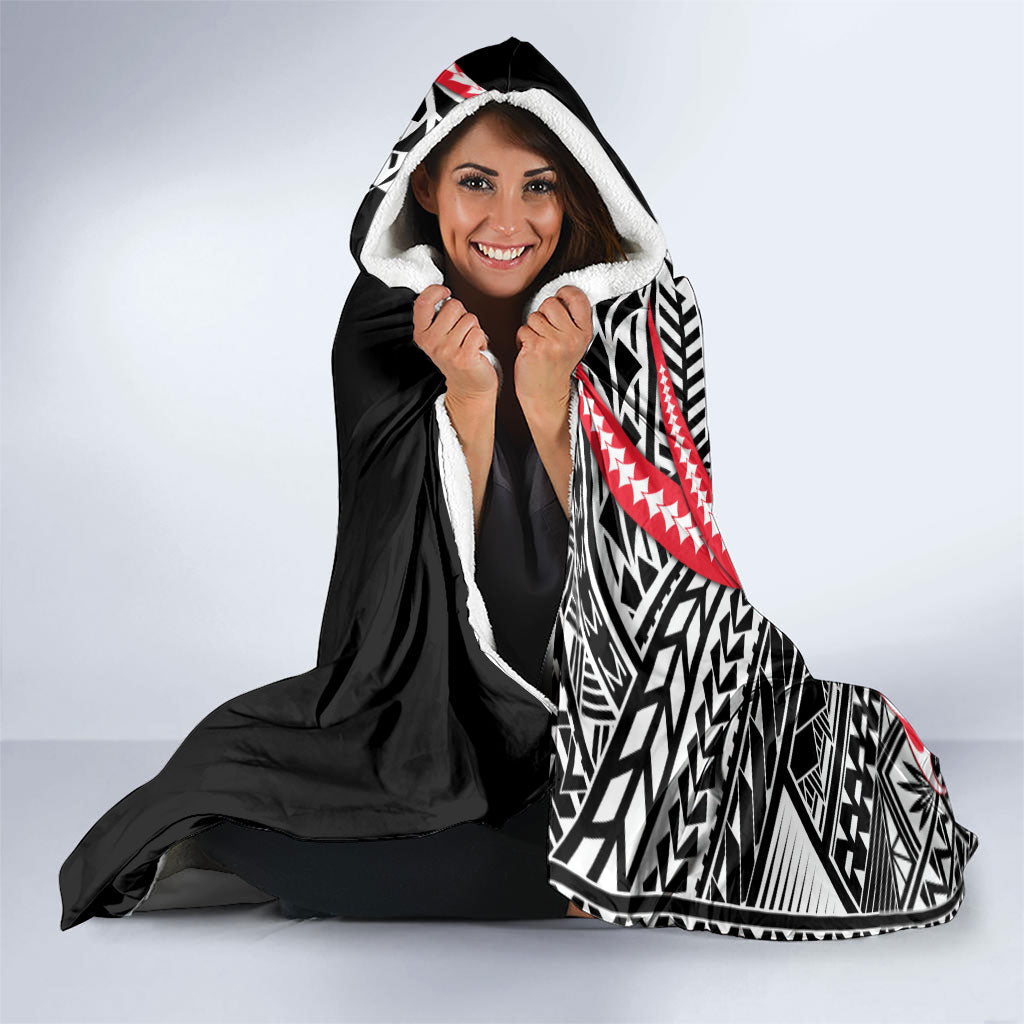 Personalized St Kilda Saints Hooded Blanket Polynesian Tribal Saint Mascot With Hibiscus Floral Art