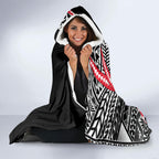 Personalized St Kilda Saints Hooded Blanket Polynesian Tribal Saint Mascot With Hibiscus Floral Art