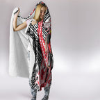 Personalized St Kilda Saints Hooded Blanket Polynesian Tribal Saint Mascot With Hibiscus Floral Art
