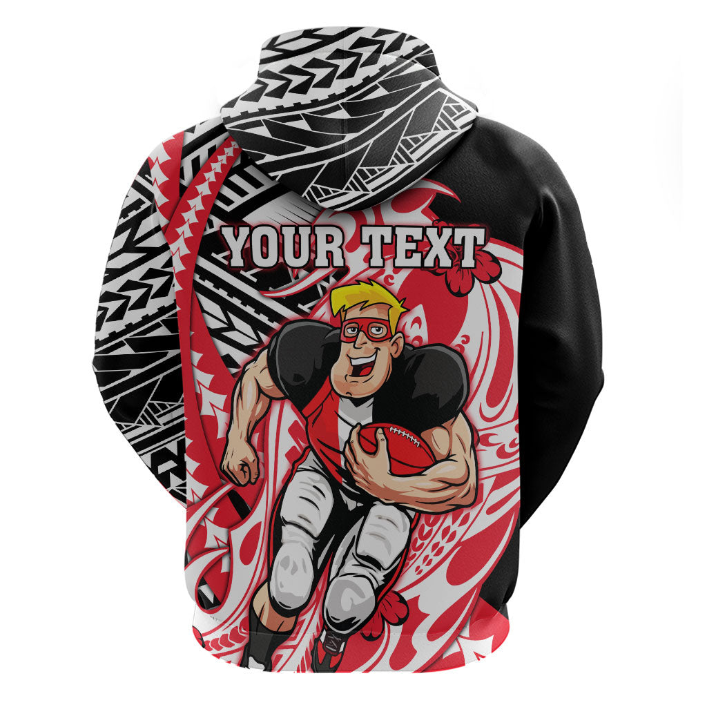 Personalized St Kilda Saints Hoodie Polynesian Tribal Saint Mascot With Hibiscus Floral Art