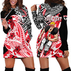 Personalized St Kilda Saints Hoodie Dress Polynesian Tribal Saint Mascot With Hibiscus Floral Art