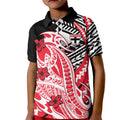 Personalized St Kilda Saints Kid Polo Shirt Polynesian Tribal Saint Mascot With Hibiscus Floral Art