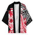 Personalized St Kilda Saints Kimono Polynesian Tribal Saint Mascot With Hibiscus Floral Art