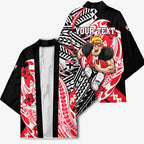 Personalized St Kilda Saints Kimono Polynesian Tribal Saint Mascot With Hibiscus Floral Art