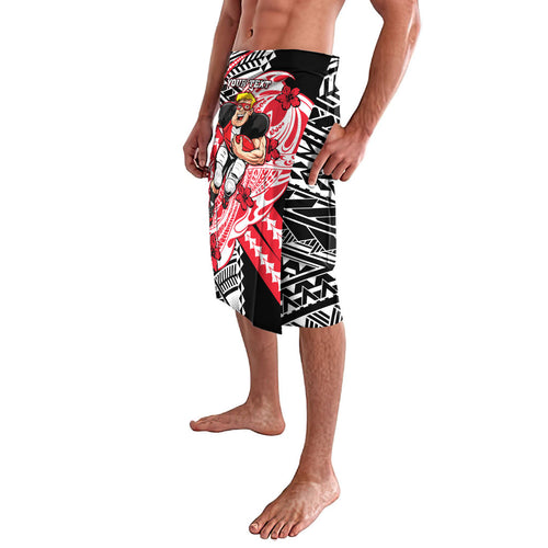 Personalized St Kilda Saints Lavalava Polynesian Tribal Saint Mascot With Hibiscus Floral Art