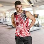 Personalized St Kilda Saints Men Tank Top Polynesian Tribal Saint Mascot With Hibiscus Floral Art