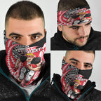 Personalized St Kilda Saints Neck Gaiter Polynesian Tribal Saint Mascot With Hibiscus Floral Art