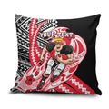 Personalized St Kilda Saints Pillow Cover Polynesian Tribal Saint Mascot With Hibiscus Floral Art