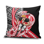 Personalized St Kilda Saints Pillow Cover Polynesian Tribal Saint Mascot With Hibiscus Floral Art