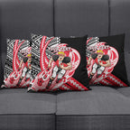 Personalized St Kilda Saints Pillow Cover Polynesian Tribal Saint Mascot With Hibiscus Floral Art