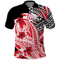 Personalized St Kilda Saints Polo Shirt Polynesian Tribal Saint Mascot With Hibiscus Floral Art