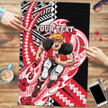 Personalized St Kilda Saints Puzzle Polynesian Tribal Saint Mascot With Hibiscus Floral Art