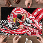 Personalized St Kilda Saints Puzzle Polynesian Tribal Saint Mascot With Hibiscus Floral Art
