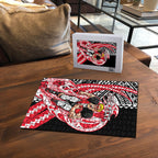 Personalized St Kilda Saints Puzzle Polynesian Tribal Saint Mascot With Hibiscus Floral Art