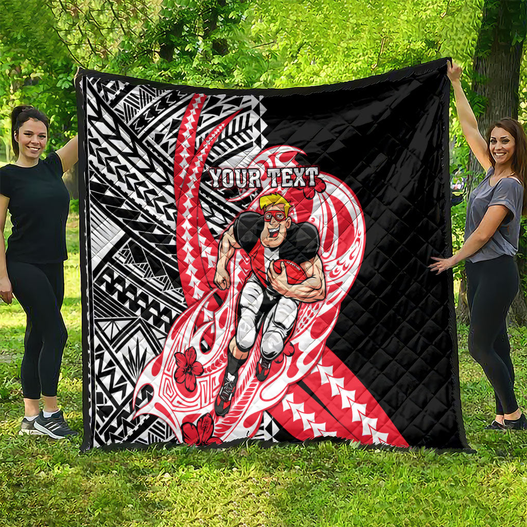 Personalized St Kilda Saints Quilt Polynesian Tribal Saint Mascot With Hibiscus Floral Art
