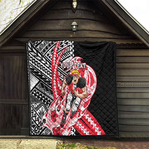 Personalized St Kilda Saints Quilt Polynesian Tribal Saint Mascot With Hibiscus Floral Art