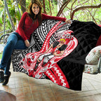 Personalized St Kilda Saints Quilt Polynesian Tribal Saint Mascot With Hibiscus Floral Art