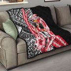 Personalized St Kilda Saints Quilt Polynesian Tribal Saint Mascot With Hibiscus Floral Art