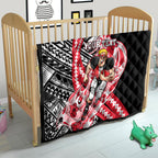 Personalized St Kilda Saints Quilt Polynesian Tribal Saint Mascot With Hibiscus Floral Art