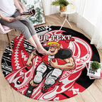 Personalized St Kilda Saints Round Carpet Polynesian Tribal Saint Mascot With Hibiscus Floral Art
