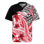 Personalized St Kilda Saints Rugby Jersey Polynesian Tribal Saint Mascot With Hibiscus Floral Art