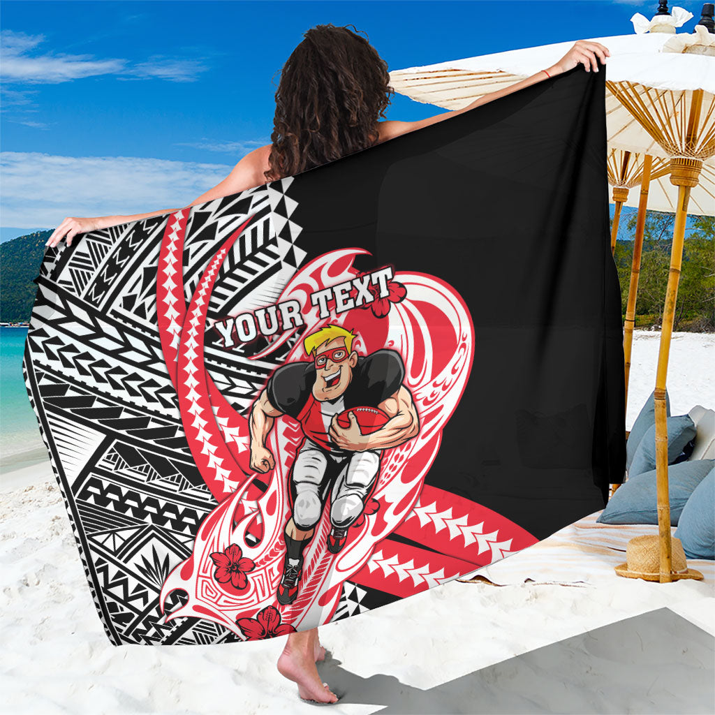 Personalized St Kilda Saints Sarong Polynesian Tribal Saint Mascot With Hibiscus Floral Art