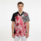 Personalized St Kilda Saints Scrub Top Polynesian Tribal Saint Mascot With Hibiscus Floral Art