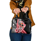 Personalized St Kilda Saints Shoulder Handbag Polynesian Tribal Saint Mascot With Hibiscus Floral Art