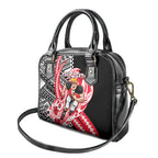 Personalized St Kilda Saints Shoulder Handbag Polynesian Tribal Saint Mascot With Hibiscus Floral Art