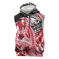 Personalized St Kilda Saints Sleeveless Hoodie Polynesian Tribal Saint Mascot With Hibiscus Floral Art