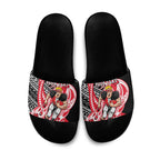 Personalized St Kilda Saints Slide Sandals Polynesian Tribal Saint Mascot With Hibiscus Floral Art