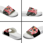 Personalized St Kilda Saints Slide Sandals Polynesian Tribal Saint Mascot With Hibiscus Floral Art