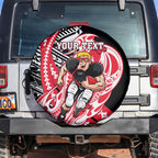 Personalized St Kilda Saints Spare Tire Cover Polynesian Tribal Saint Mascot With Hibiscus Floral Art