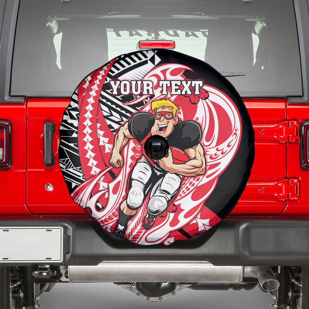 Personalized St Kilda Saints Spare Tire Cover Polynesian Tribal Saint Mascot With Hibiscus Floral Art