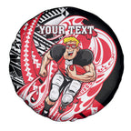 Personalized St Kilda Saints Spare Tire Cover Polynesian Tribal Saint Mascot With Hibiscus Floral Art