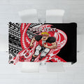 Personalized St Kilda Saints Tablecloth Polynesian Tribal Saint Mascot With Hibiscus Floral Art