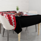 Personalized St Kilda Saints Tablecloth Polynesian Tribal Saint Mascot With Hibiscus Floral Art