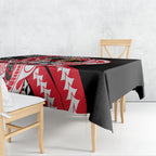 Personalized St Kilda Saints Tablecloth Polynesian Tribal Saint Mascot With Hibiscus Floral Art