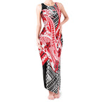 Personalized St Kilda Saints Tank Maxi Dress Polynesian Tribal Saint Mascot With Hibiscus Floral Art