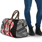 Personalized St Kilda Saints Travel Bag Polynesian Tribal Saint Mascot With Hibiscus Floral Art