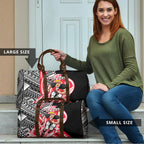 Personalized St Kilda Saints Travel Bag Polynesian Tribal Saint Mascot With Hibiscus Floral Art