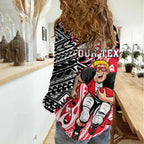 Personalized St Kilda Saints Women Casual Shirt Polynesian Tribal Saint Mascot With Hibiscus Floral Art